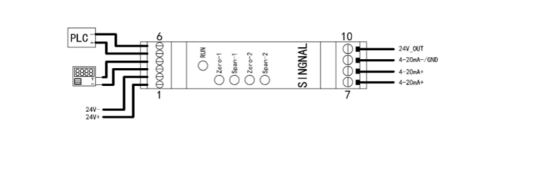 DIN202-V2TI 信號(hào)隔離模塊 接線(xiàn)示意圖